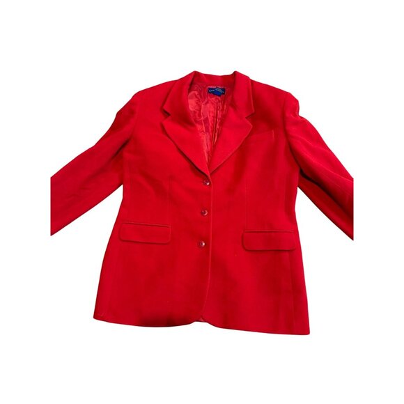 Vintage Charter Club Red Wool Cashmere Angora Blazer Women’s 12 – Lined - Picture 4 of 11